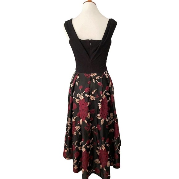 Hutch Black Off the Shoulder Floral Jacquard High Low Ball Gown Dress Size 2 - Picture 6 of 10